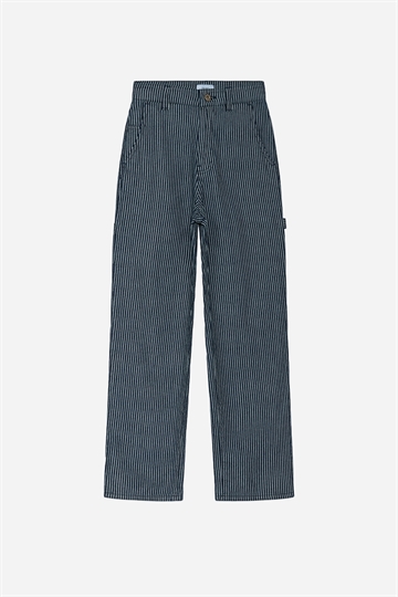 GRUNT Pants - Worker Blue Stripe - Marinblå